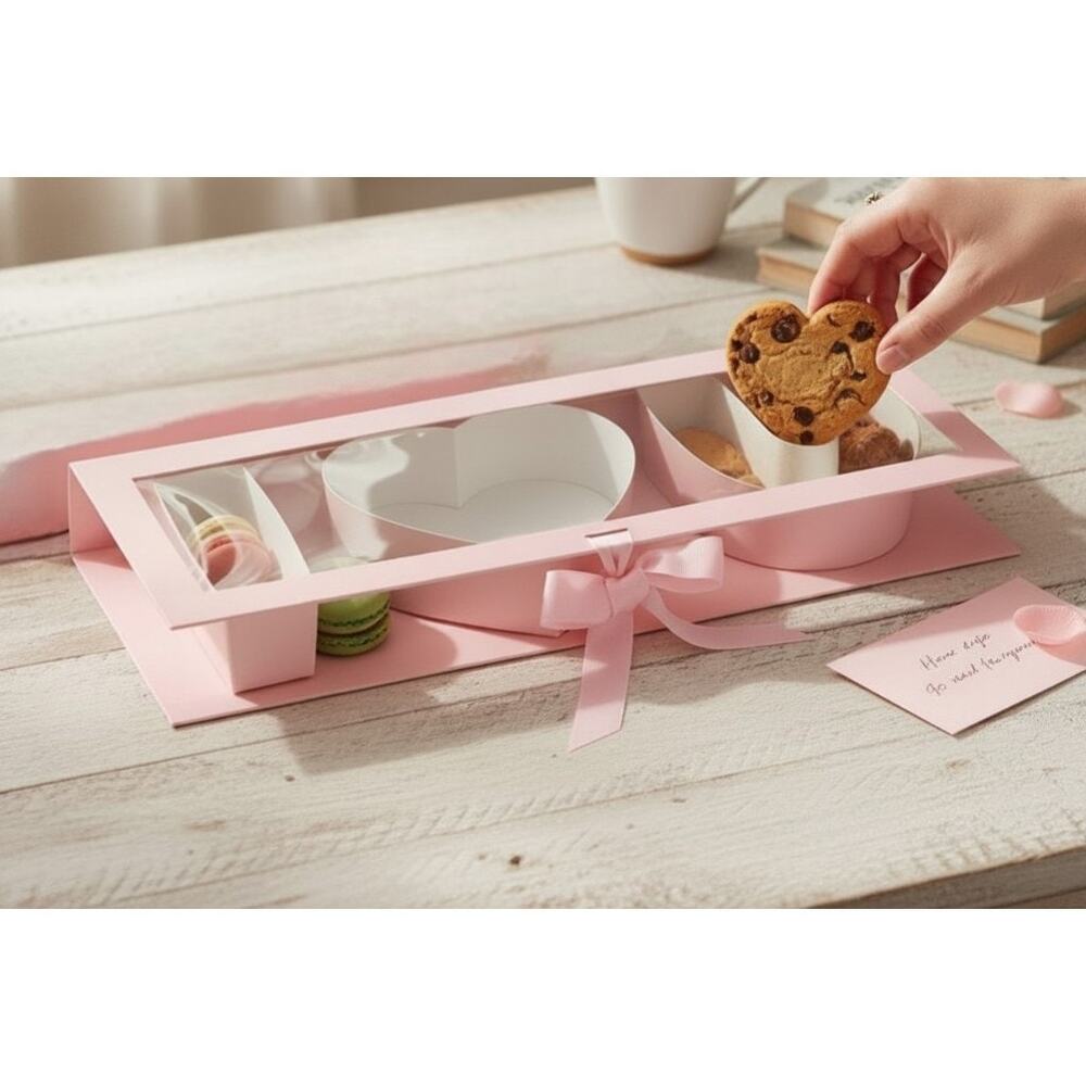 Romantic Pink Window Gift Box Candy Flower Jewelry Box Valentine Decor